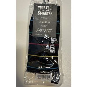 unisex sock genius One size black striped